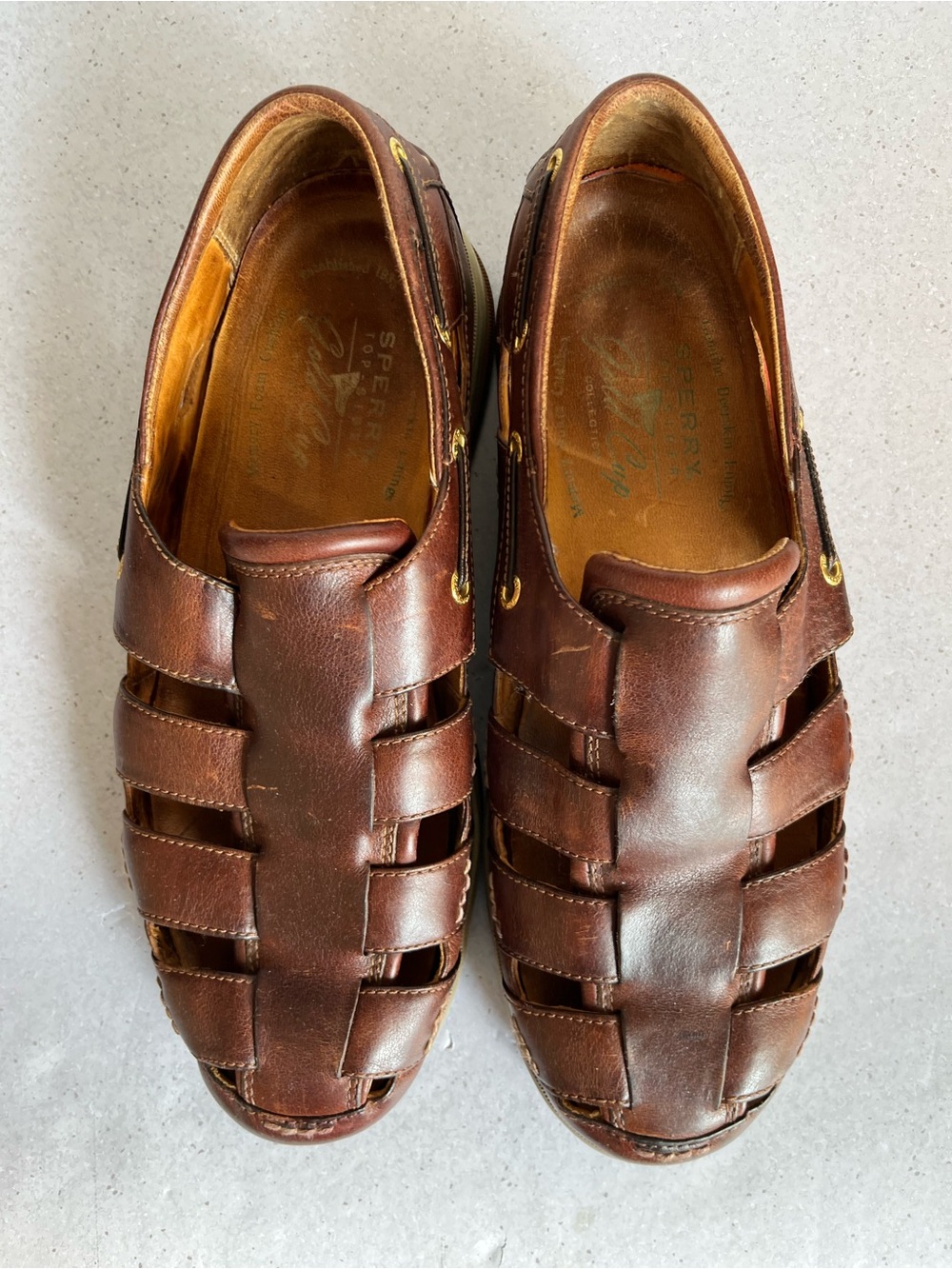 Sperry Top-Sider Gold Cup Men’s 10M Leather Fisherman Sandals Deerskin Lining